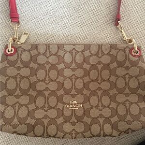 NWOT Coach Brown/Red Logo Shoulder and Crossbody Bag